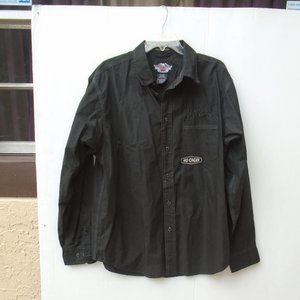 Harley Davidson Men's Denim Jeans Shirt Jacket Size L Black